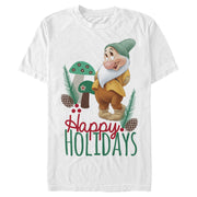 Men's Snow White and the Seven Dwarves Snow White and the Seven Dwarfs Happy Bashful Holidays  Adult T-Shirt