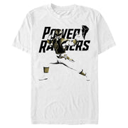 Men's Power Rangers White Ranger Fighting Stance  Adult T-Shirt