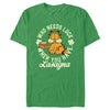 Men's Garfield St. Patrick's Day Who needs Luck when You have Lasagna  Adult T-Shirt