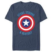 Men's Marvel Avengers Captain America Stars Stripes & Bravery  Adult T-Shirt