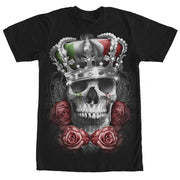 Men's Aztlan Mexican Flag King Skull  Adult T-Shirt