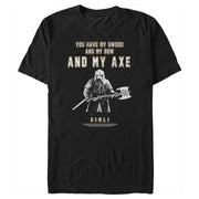 Men's The Lord of the Rings Fellowship of the Ring Gimli You Have My Sword and My Bow and My Axe  Adult T-Shirt