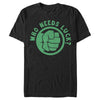 Men's Marvel St. Patrick's Day Hulk Fist Who Needs Luck  Adult T-Shirt