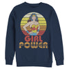 Men's Justice League Girl Poser Striped Sunset Poster  Adult Sweatshirt