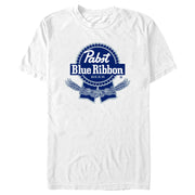 Men's Pabst Hops Blue Ribbon Logo  Adult T-Shirt