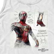 Men's Marvel Spider-Man: Now Way Home Integrated Suit Sketch  Adult Tank Top