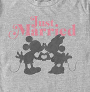 Men's Mickey & Friends Just Married Silhouettes  Adult T-Shirt