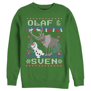 Men's Frozen Ugly Christmas Olaf Sven  Adult Sweatshirt