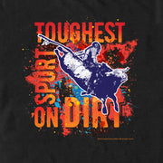 Men's Professional Bull Riders Toughest Sport on Dirt Paint Splatter  Adult T-Shirt