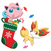 Men's Pokemon Christmas Jigglypuff and Fennekin Stocking  Adult T-Shirt