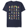 Men's Nintendo Super Mario Bros Character Guide  Adult T-Shirt