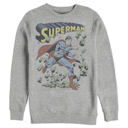 Men's Superman Hero Smash Barriers  Adult Sweatshirt