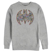 Men's Batman Shield Logo Comic Panel  Adult Sweatshirt