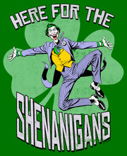 Men's Batman St. Patrick's Day Joker Here for the Shenanigans  Adult T-Shirt