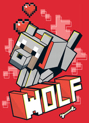 Men's Minecraft Wolf  Adult T-Shirt