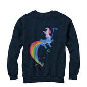 Men's Lost Gods Rainbow Unicorn Meat  Adult Sweatshirt