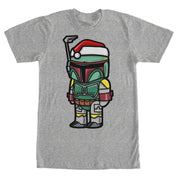 Men's Star Wars Boba Fett Santa Hat Cartoon  Adult T-Shirt