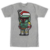 Men's Star Wars Boba Fett Santa Hat Cartoon  Adult T-Shirt