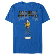 Men's Star Trek Cartoon Kirk Beam Me Up Scotty Transporter  Adult T-Shirt