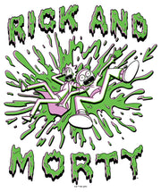 Men's Rick And Morty Screaming Green Slime Splash  Adult T-Shirt