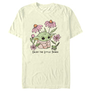 Men's Star Wars: The Mandalorian Grogu Enjoy the Little Things Frog  Adult T-Shirt