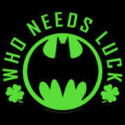 Men's Batman St. Patrick's Day Who Needs Luck Bat Logo  Adult T-Shirt