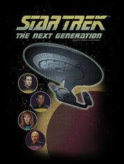 Men's Star Trek: The Next Generation Enterprise with Captain and Crew Portraits  Adult T-Shirt