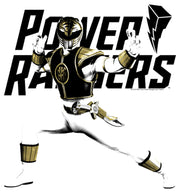 Men's Power Rangers White Ranger Fighting Stance  Adult T-Shirt