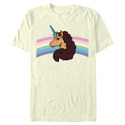 Men's Afro Unicorn Rainbow Glare  Adult T-Shirt