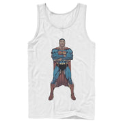 Men's Superman Bold Hero Pose  Adult Tank Top