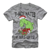 Men's Lost Gods Christmas T-Rex Hates Gifts  Adult T-Shirt