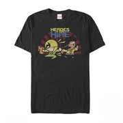 Men's Marvel Heroes for Hire Kawaii Cage Iron Fist  Adult T-Shirt