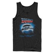 Men's Back to the Future Retro DeLorean Poster  Adult Tank Top