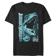 Men's Jurassic World: Fallen Kingdom Blue Portrait  Adult T-Shirt