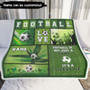 Personalized Football Love Fleece Blanket