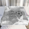 Faith Family Football Fleece Blanket