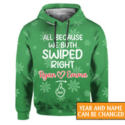 Personalized We Both Swiped Right Christmas Hoodie