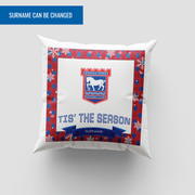 Ipswich Town FC Personalized Tis' The Season 18" Cushion