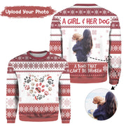 Personalized A Girl and Her Dog Photo Sweater