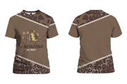 Personalized Grandma Leopard Pattern T-Shirts