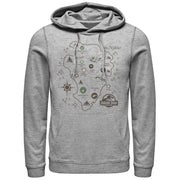 Men's Jurassic Park Isla Nublar Map  Adult Pull Over Hoodie