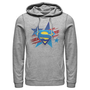 Men's Superman Logo Patriotic  Adult Pull Over Hoodie