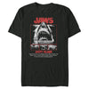 Men's Jaws Black and White Poster  Adult T-Shirt