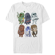 Men's Star Wars Doodle Character Grid  Adult T-Shirt