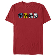 Men's Star Wars: The Mandalorian Helmet Line Up  Adult T-Shirt