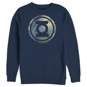 Men's Justice League Green Lantern Starry Night Logo  Adult Sweatshirt