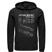 Men's Star Wars Lightsaber Diagram  Adult Pull Over Hoodie