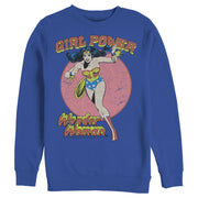 Men's Justice League Running Girl Power Text Poster  Adult Sweatshirt