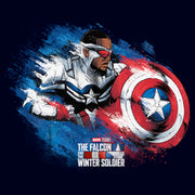 Men's Marvel The Falcon and the Winter Soldier Captain America Paint  Adult T-Shirt