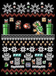 Men's Nintendo Ugly Christmas Mario and Bowser  Adult Sweatshirt